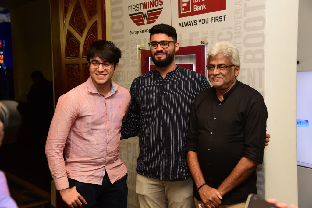 2 Aadit Palicha and Kaivalya Vohra (Zepto founders) with Hari Menon (cofounder and CEO BigBasket)
